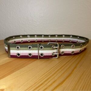 Multicolor Stripe Silver belt